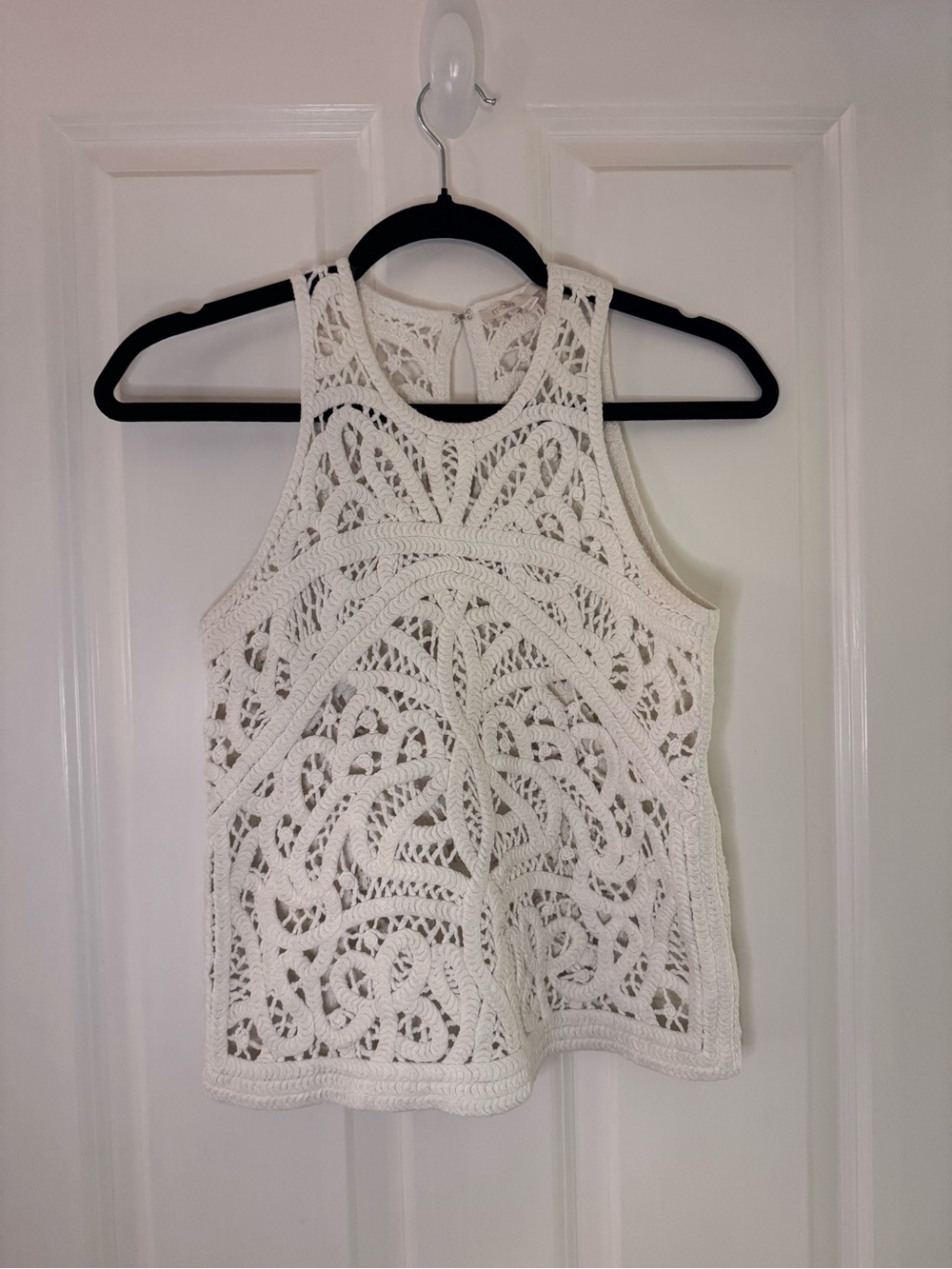 Maje E15 Louise Boho Beachy Coastal Grandma White Crochet Tank Camisole Size 1
